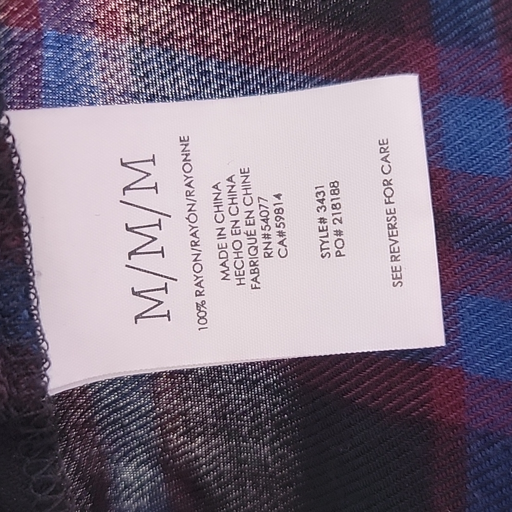 CABI Moody Plaid Button Up Flowy Peplum Tunic Shirt/M. - Picture 10 of 12